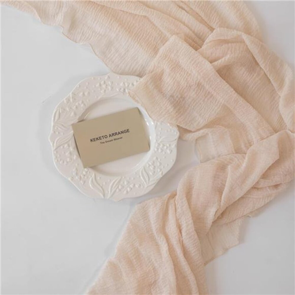 New Beige Cheesecloth Table Runner Gauze Rustic 120 Inch 10 FT for Wedding Baby